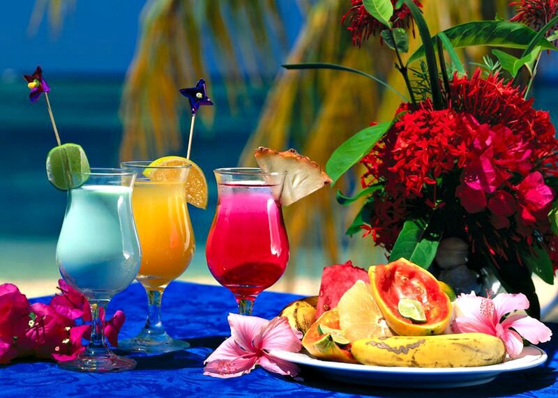 Tropical Cocktails and Fruit