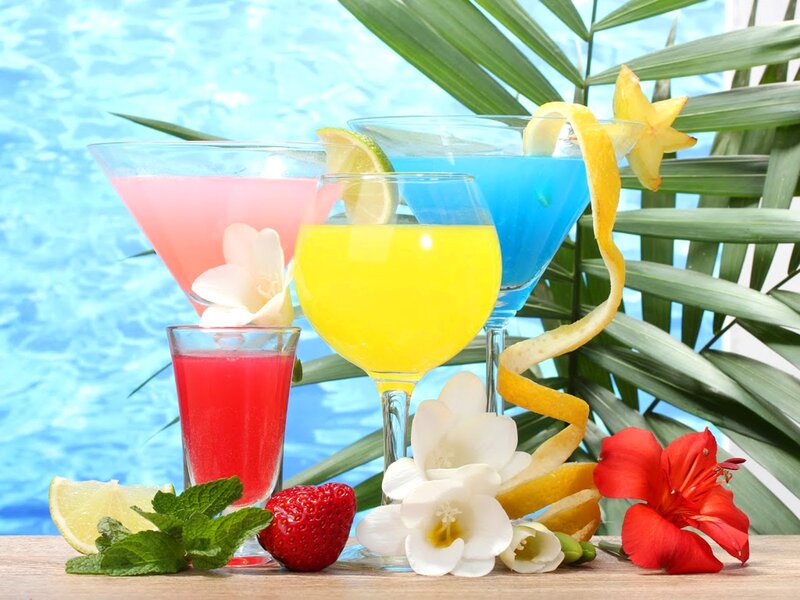 Tropical Cocktails by Pool