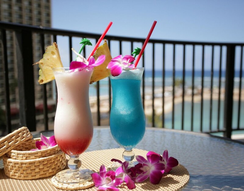 Tropical Cocktails on Balcony