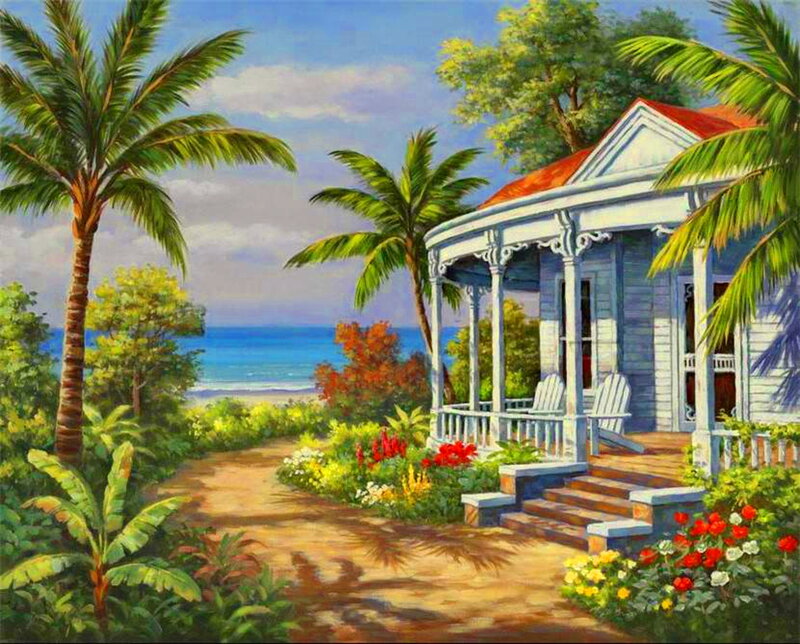 Tropical Cottage by Ocean