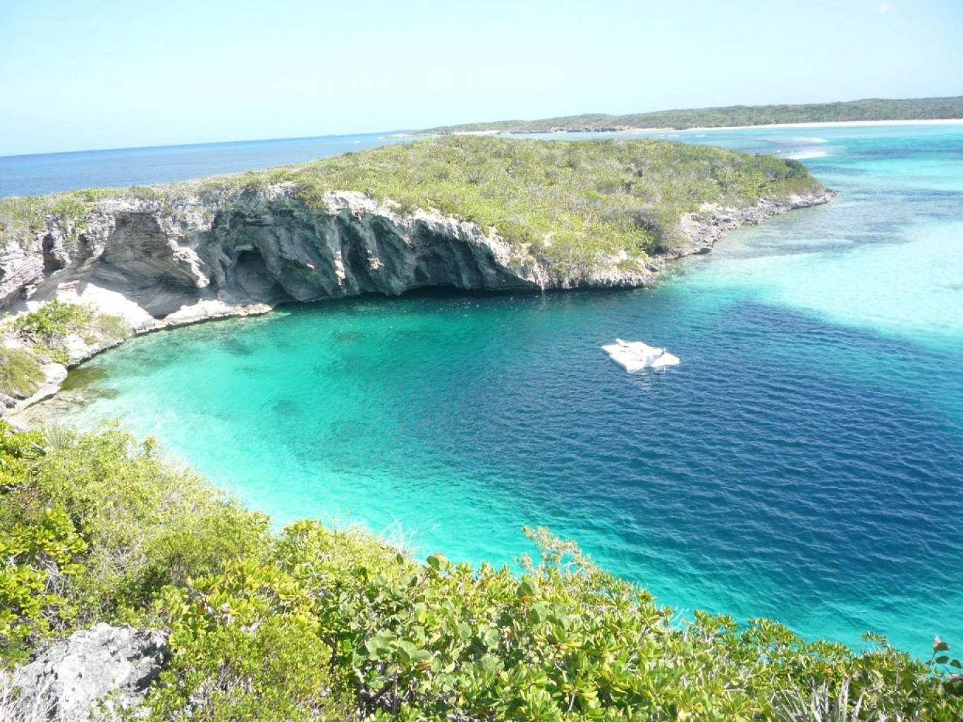 tropical cove with clear water