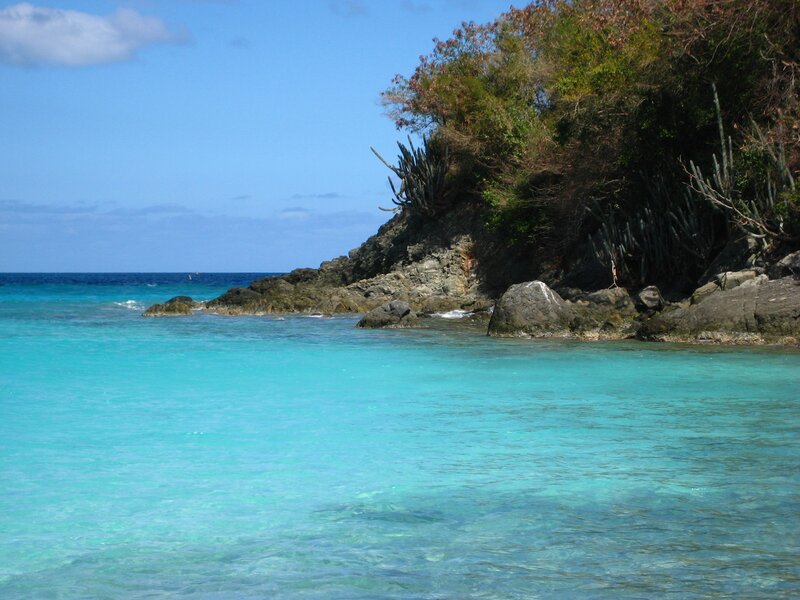 tropical cove with turquoise water
