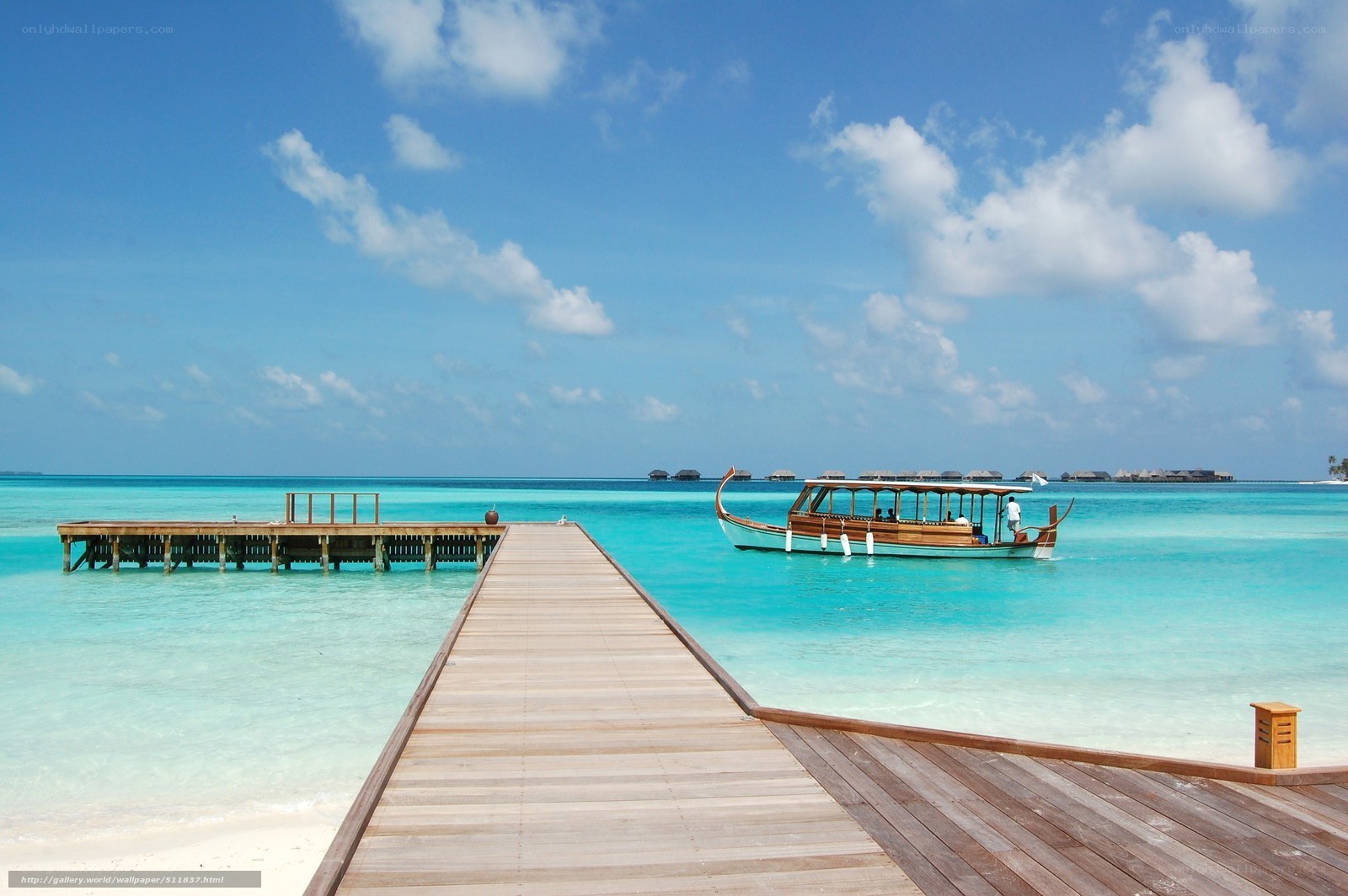 Tropical dock with boat