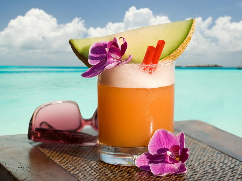 Tropical drink by the beach