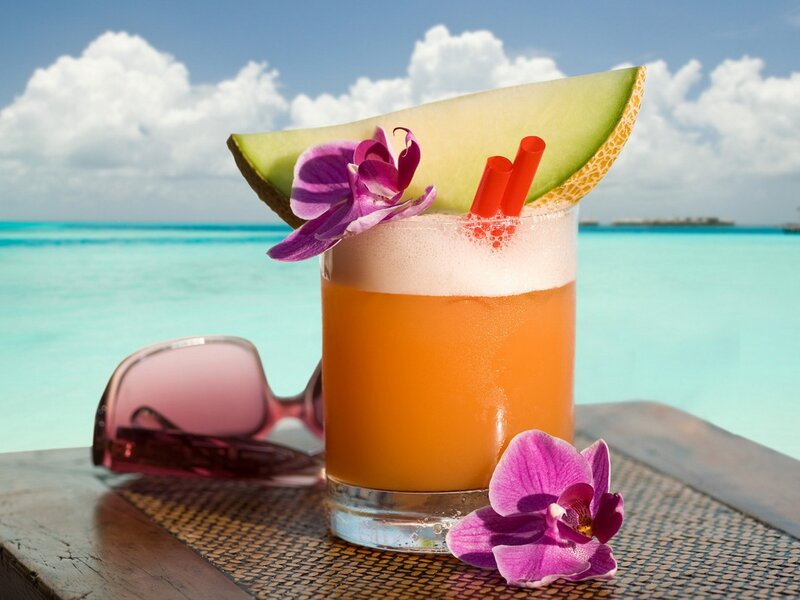 Tropical drink by the beach