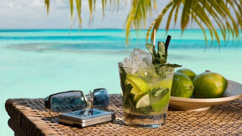 Tropical drink by the beach