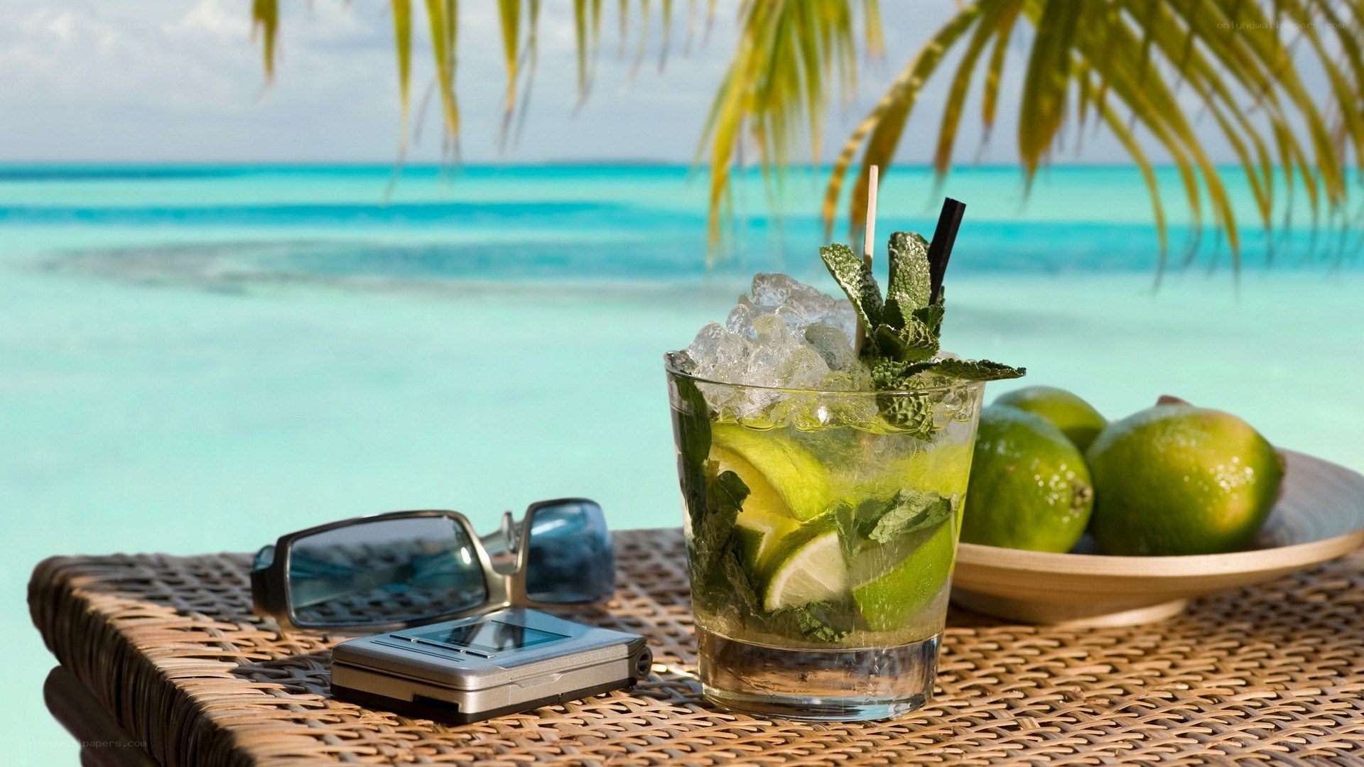 Tropical drink by the beach