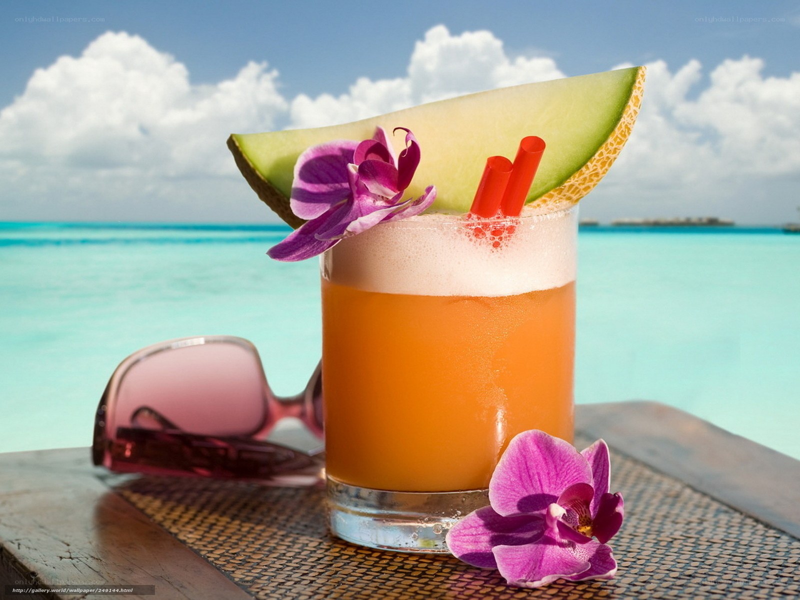 Tropical drink by the beach
