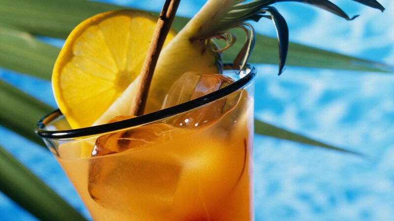 Tropical Drink in Glass — Yellow, Refreshing