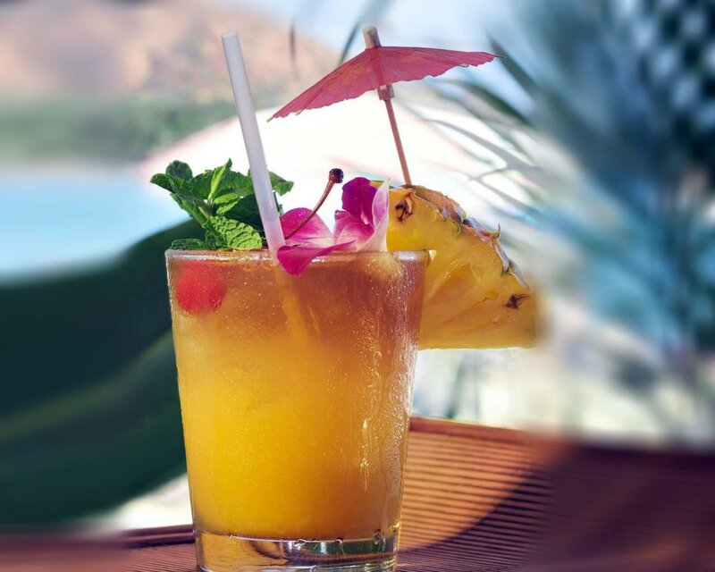 Tropical Drink in Glass — Yellow