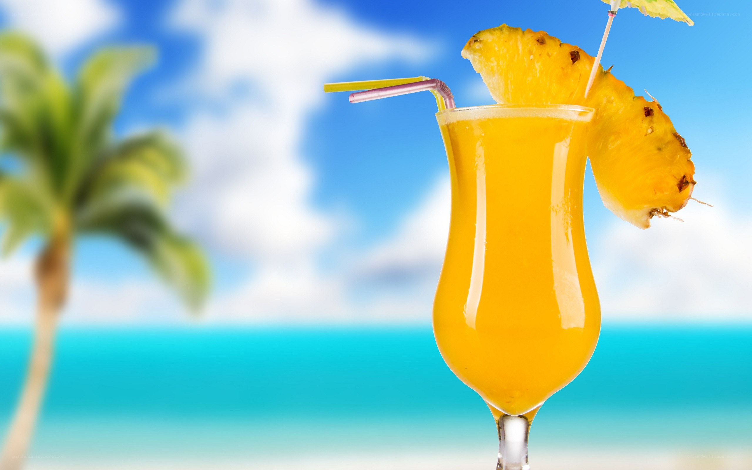 tropical drink on beach