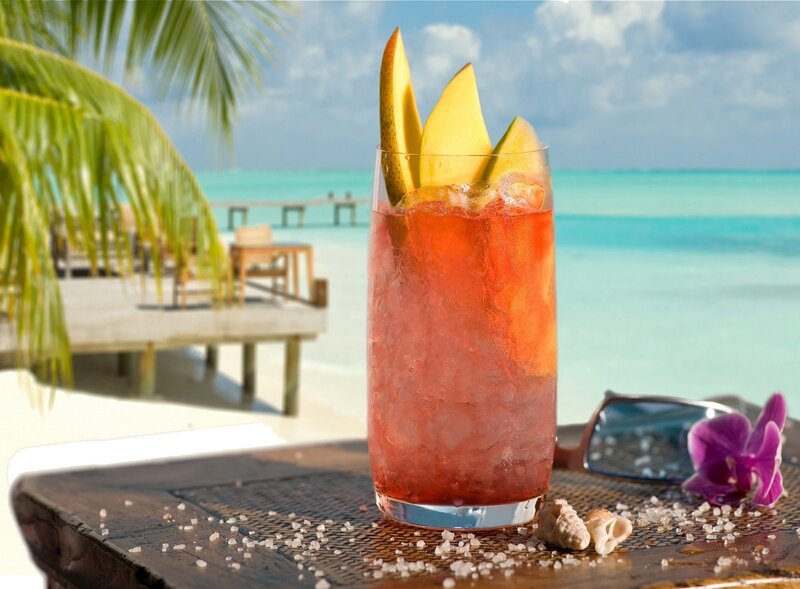 Tropical drink on beach