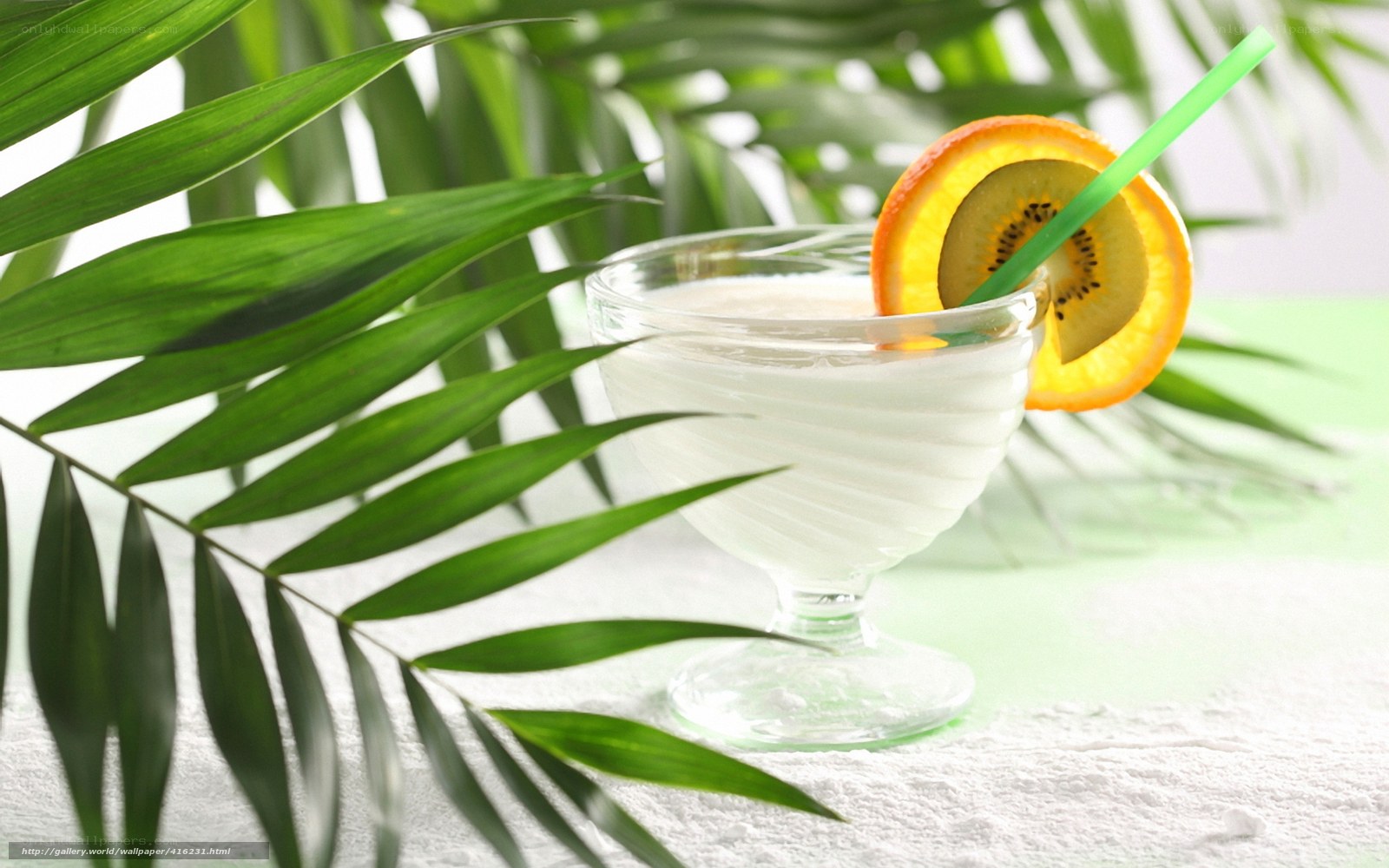 tropical drink with fruit garnish
