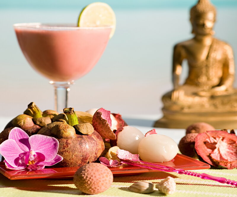 Tropical Drink with Fruit — Pink