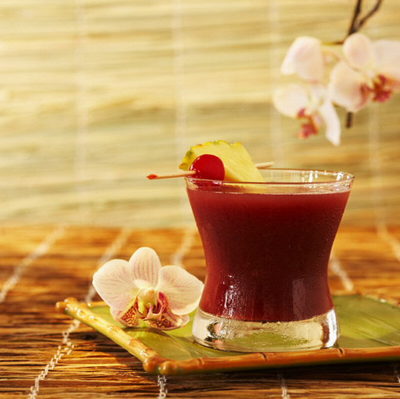 tropical drink with orchid
