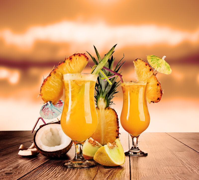 Tropical Drinks on Table — Orange