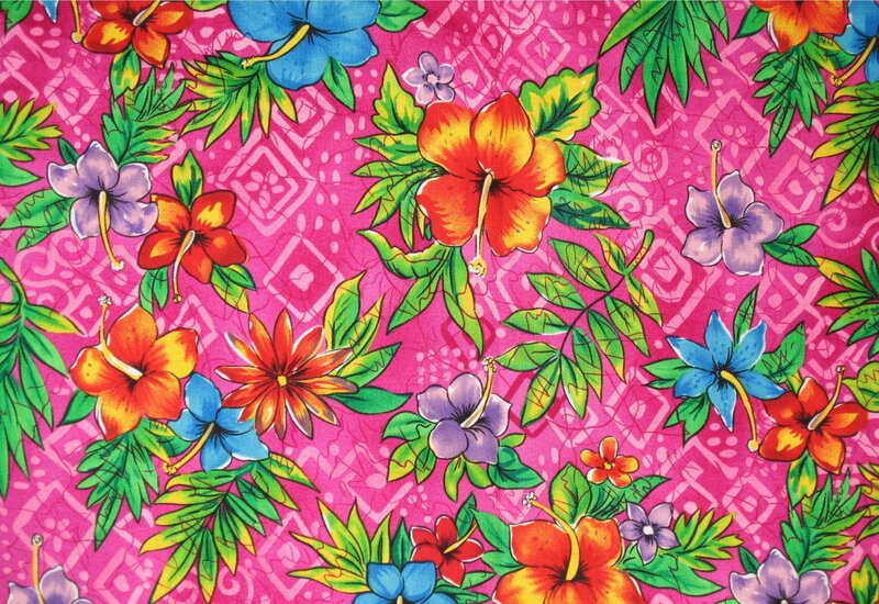 tropical floral fabric pattern