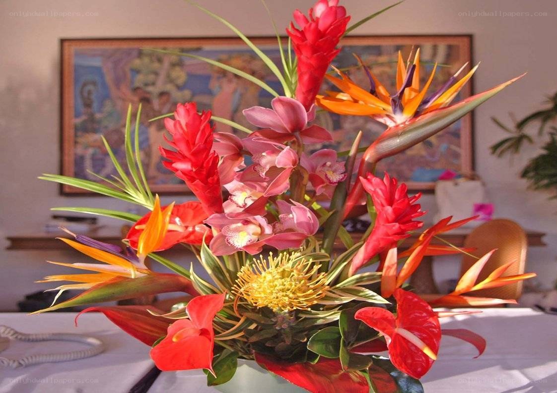 tropical flower arrangement