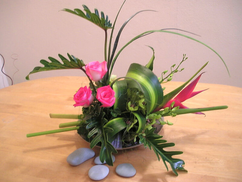 Tropical Flower Arrangement — Green, Calm