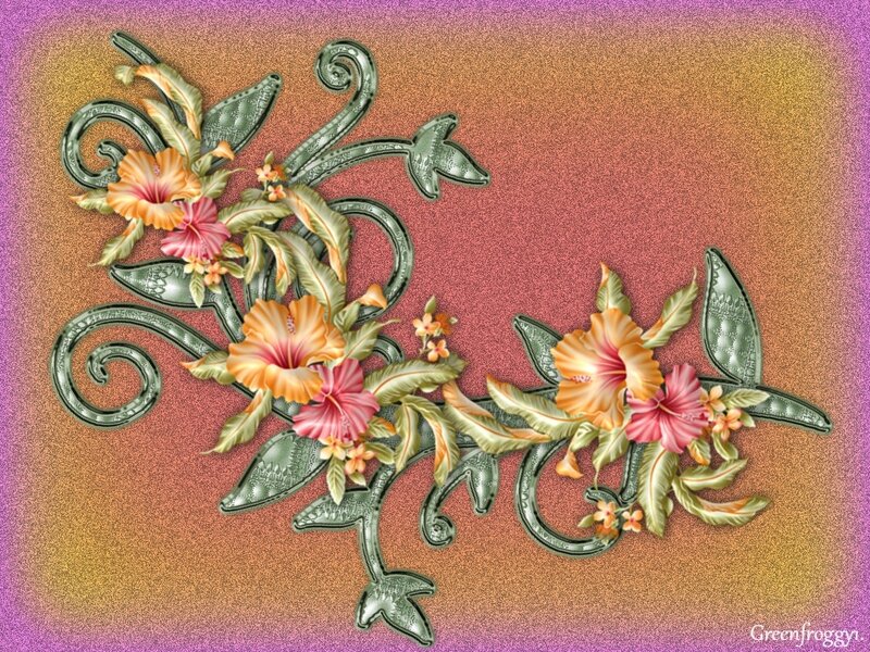 Tropical Flower Arrangement — Pink, Ornate