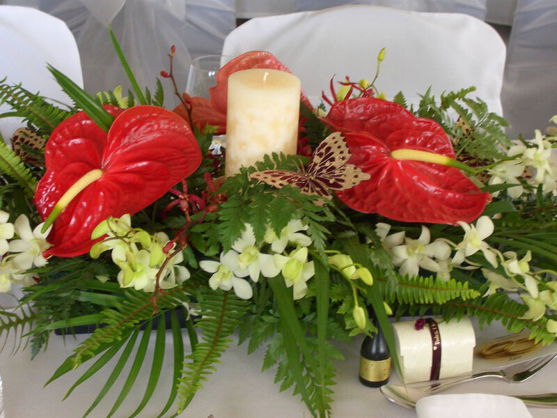 Tropical Flower Arrangement — Red