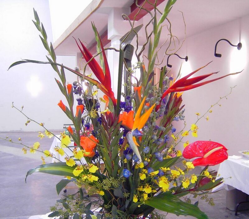Tropical Flower Arrangement — Red, Vibrant