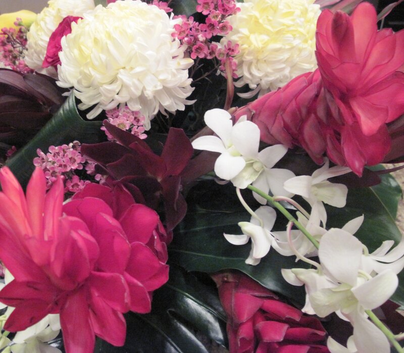 Tropical Flower Arrangement — White