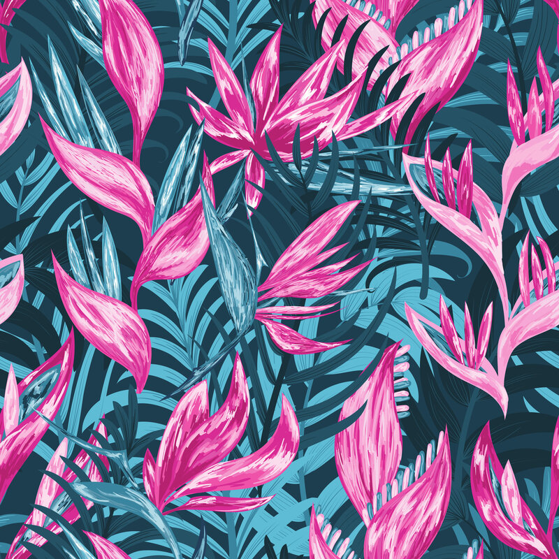 Tropical Flower Pattern — Pink