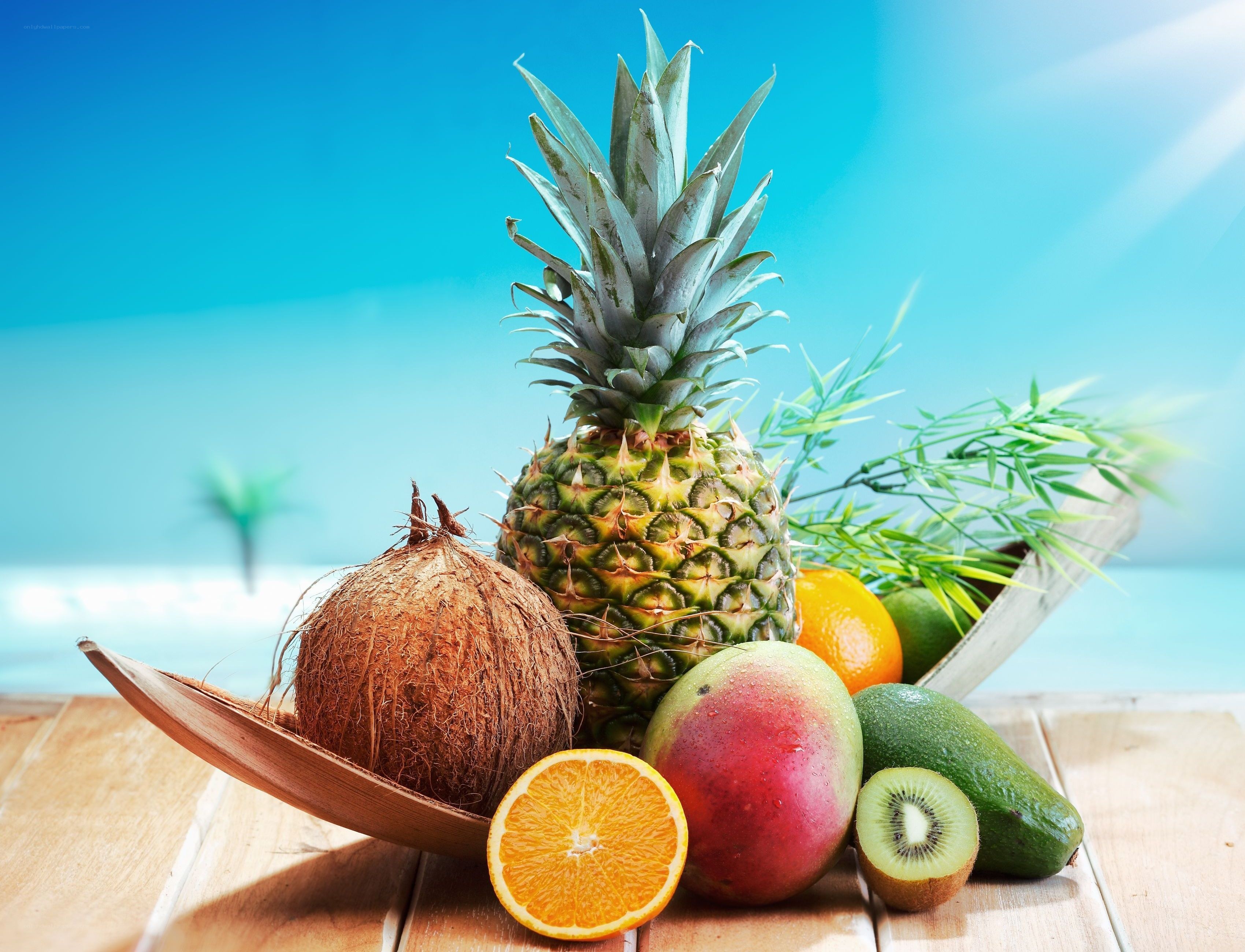 tropical fruit arrangement