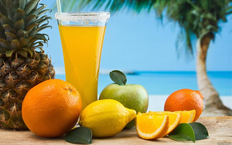 Tropical Fruit Arrangement — Yellow