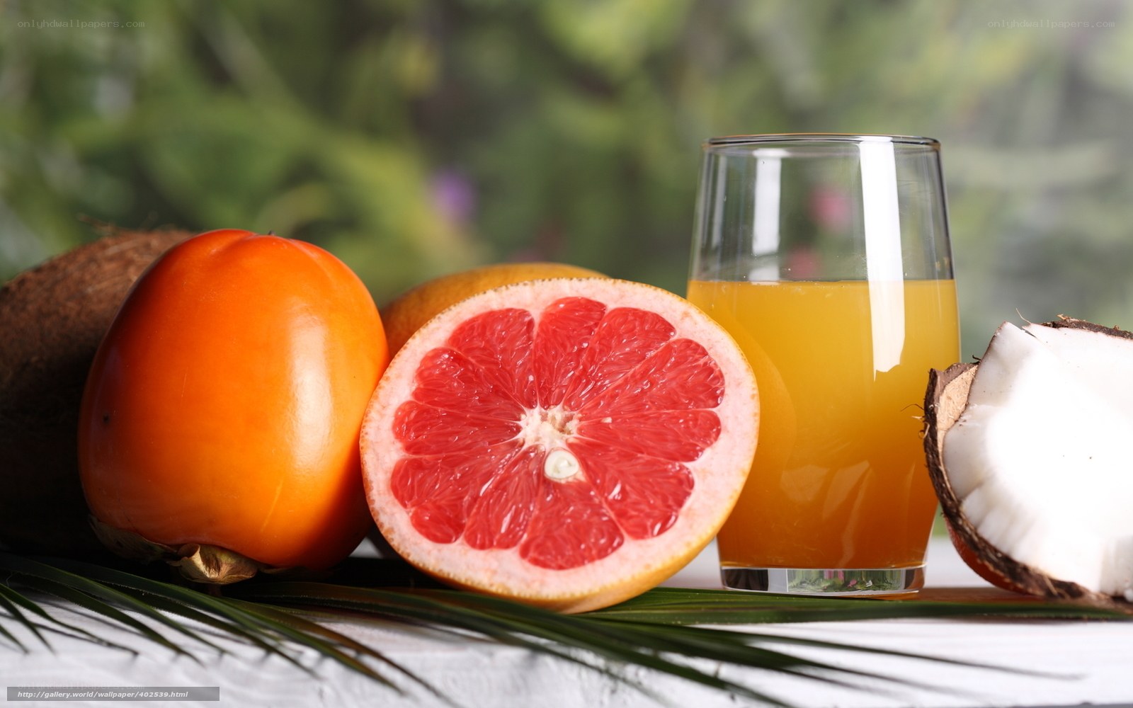 tropical fruits and juice