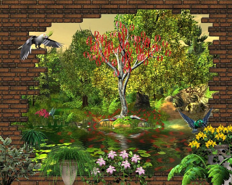 Tropical Garden Scene