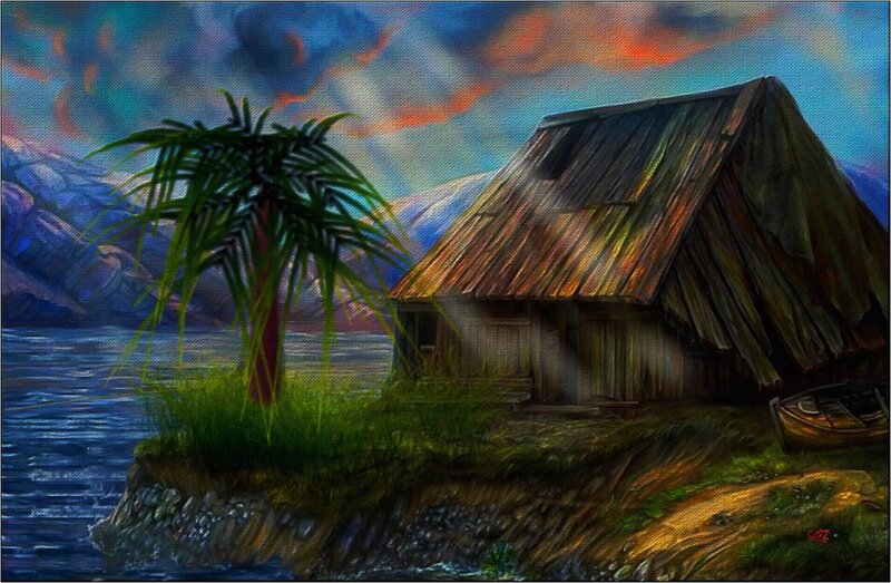 Tropical Hut on Island