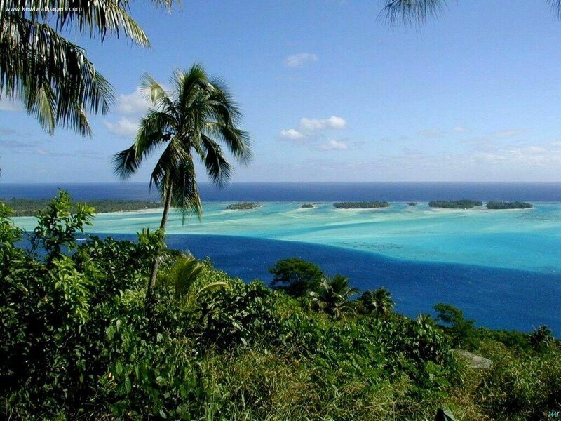 Tropical Island Atoll — Blue, Serene