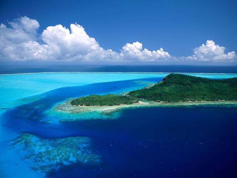 Tropical Island Atoll — Blue
