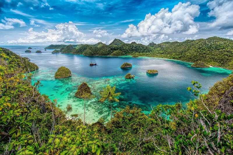 Tropical Island Bay — Blue, Serene, Afternoon, Photograph, Islands