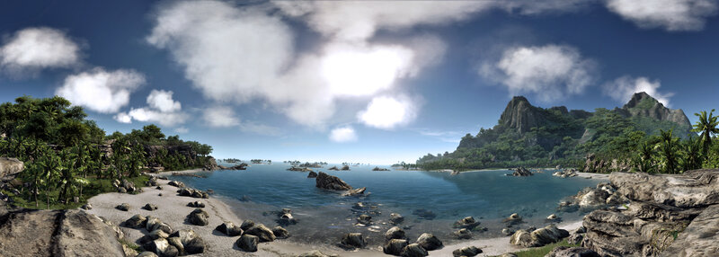 tropical island bay landscape