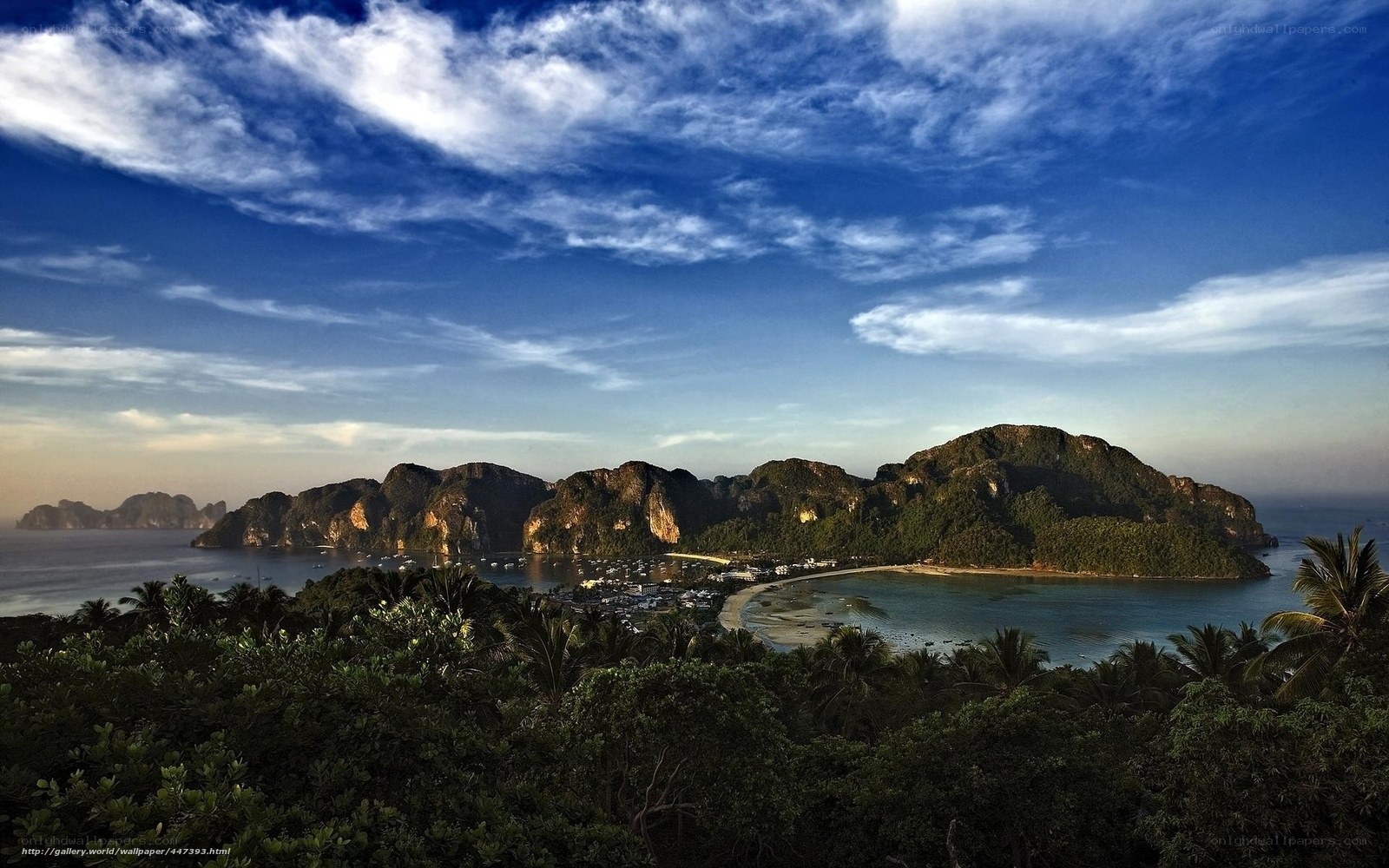 tropical island bay landscape