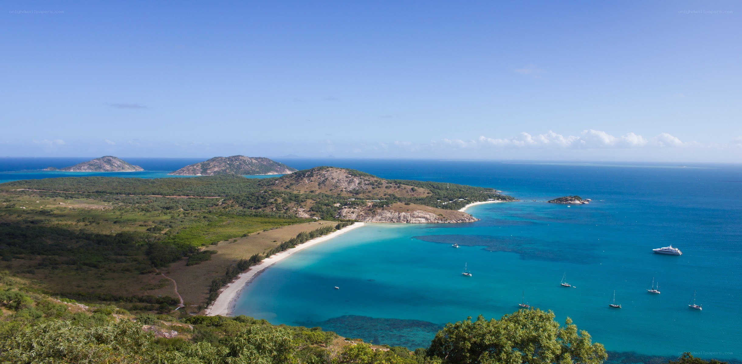 tropical island bay view