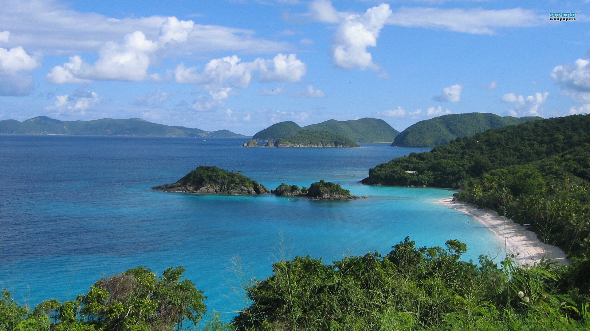 tropical island bay view