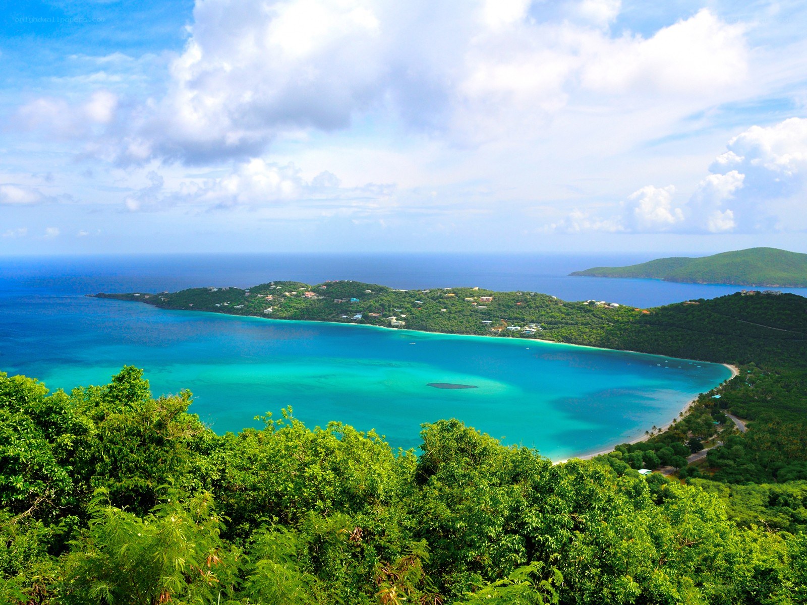 tropical island bay view