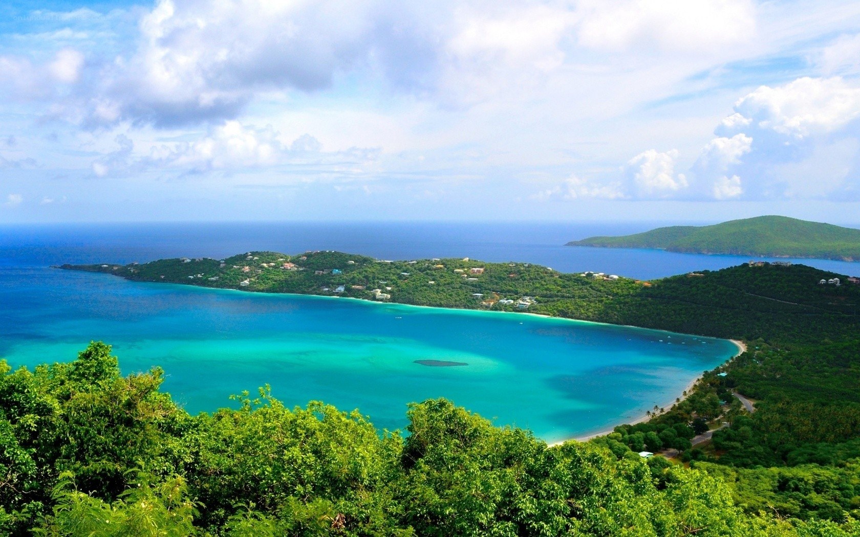 tropical island bay view