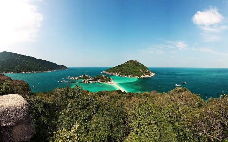 tropical island bay view