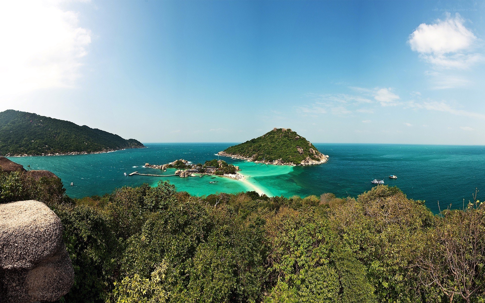 tropical island bay view