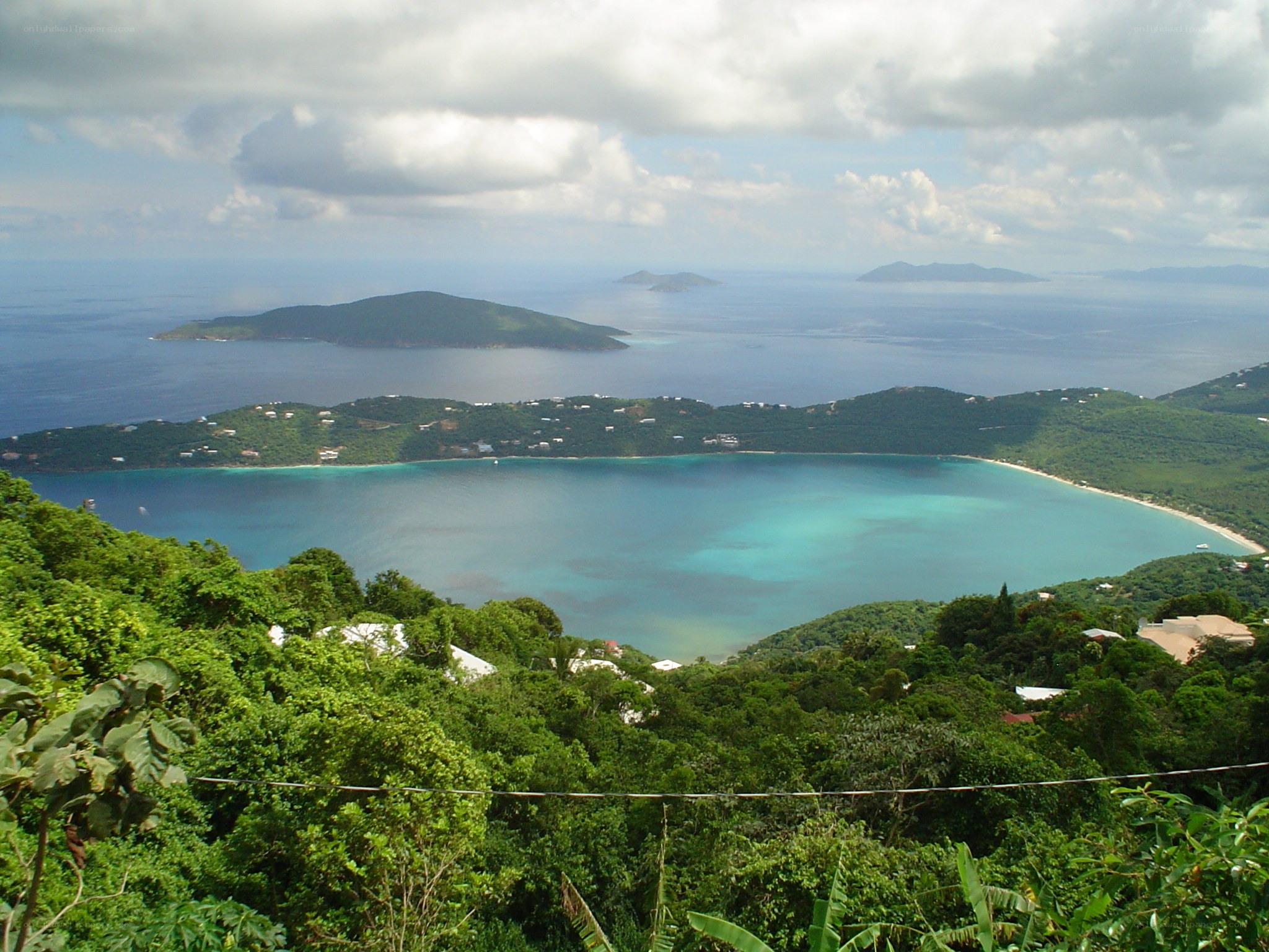 tropical island bay view