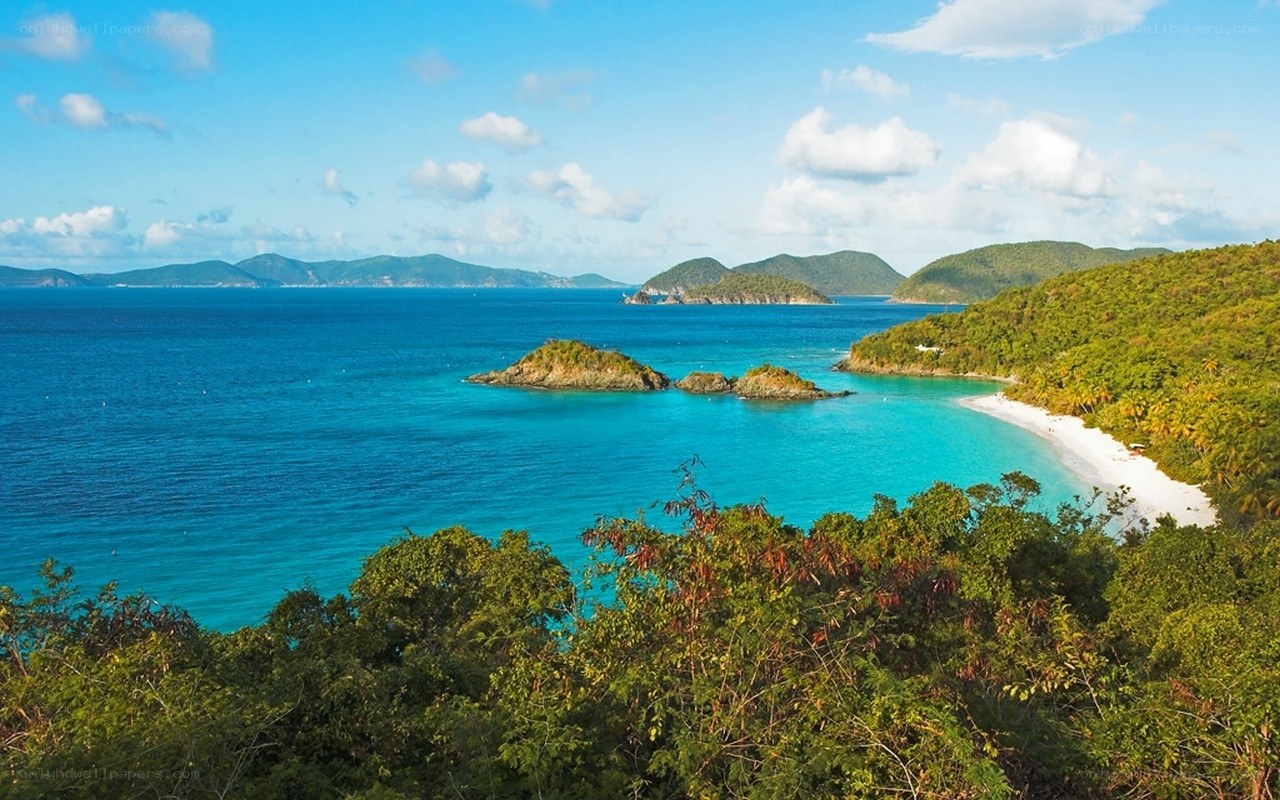 tropical island bay view