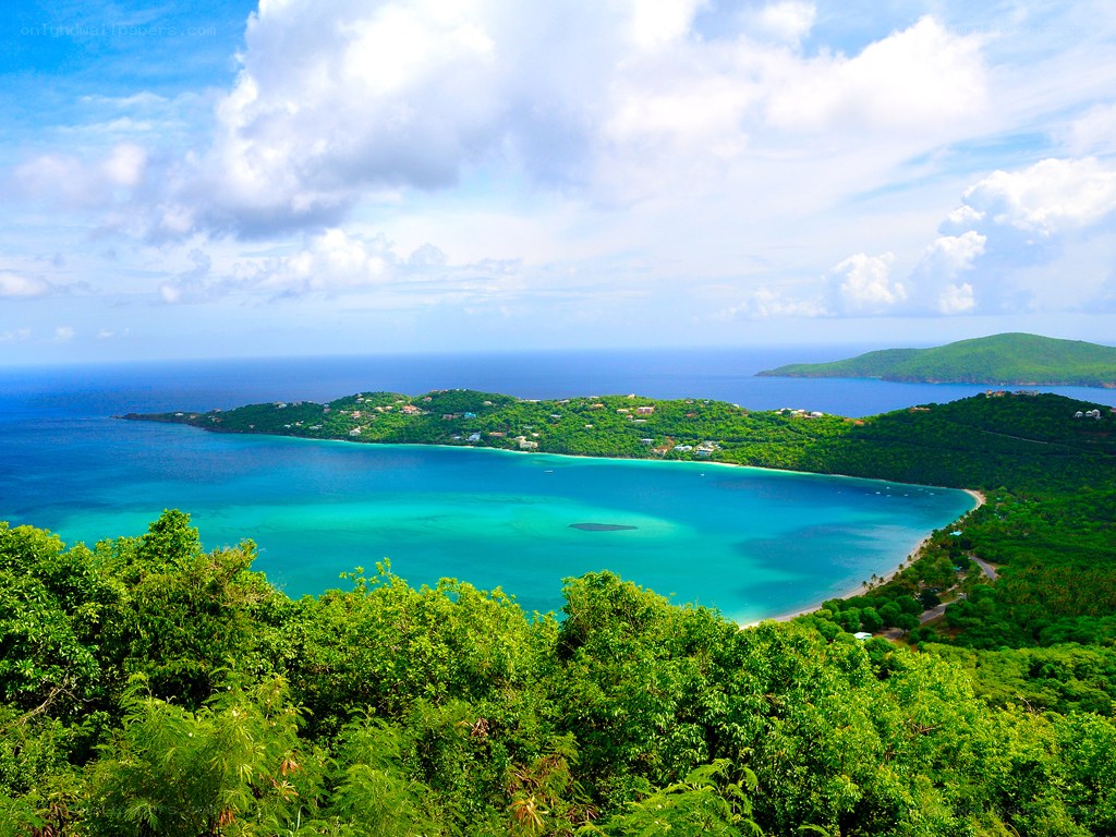 tropical island bay view