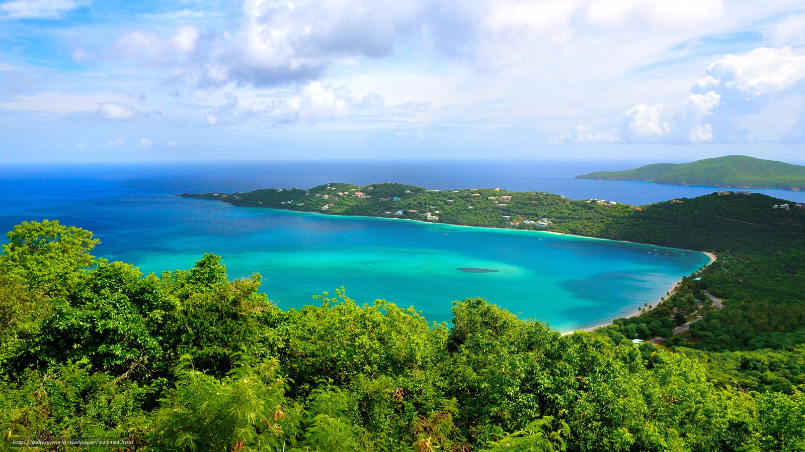 tropical island bay view