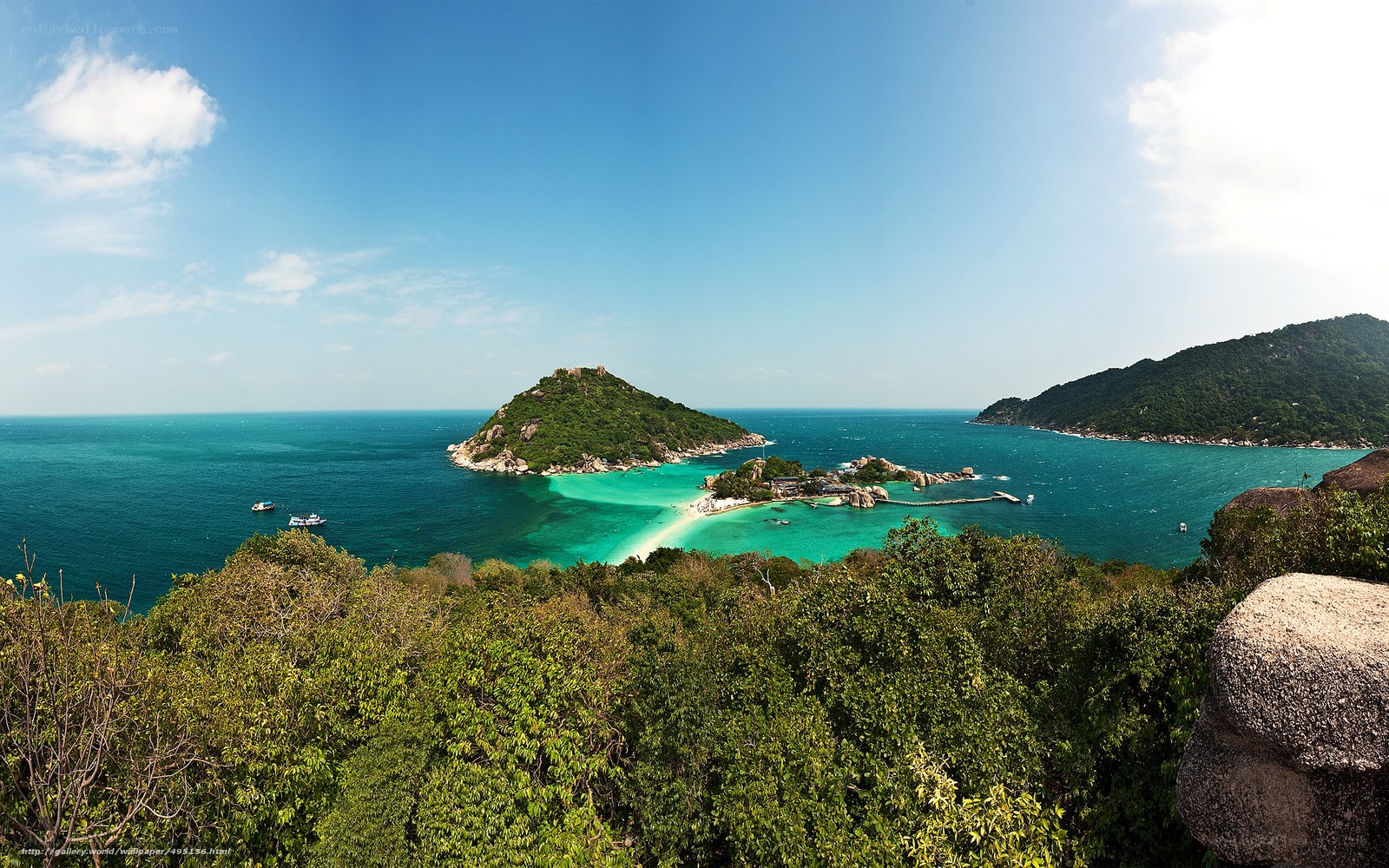tropical island bay view