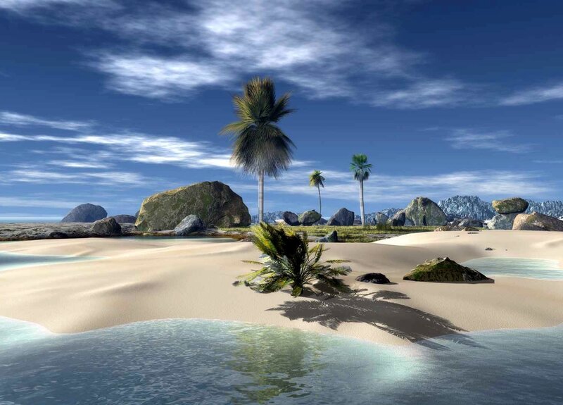 Tropical Island Beach — Beige